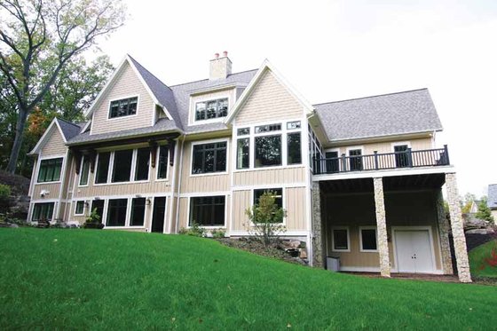 Exterior - Rear Elevation for European House Plan #928-178 - 4 bed, 3.5 bath