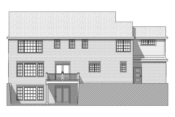 Exterior - Rear Elevation for Colonial House Plan #901-115 - 4 bed, 3.5 bath