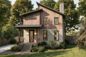 Home Plan - Exterior - Front Elevation for Modern House Plan #79-316 - 3 bed, 2.5 bath