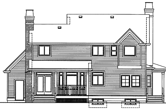 Exterior - Rear Elevation 4 for Farmhouse House Plan #47-943 - 3 bed, 2.5 bath