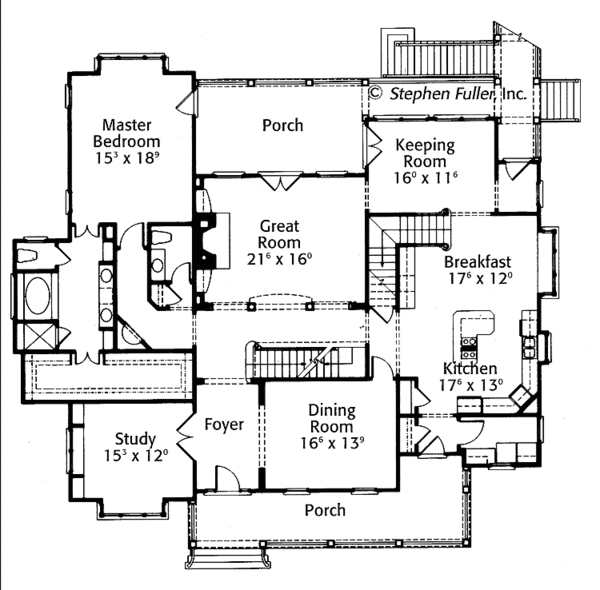 Architectural House Design - Country Floor Plan - Main Floor Plan #429-347