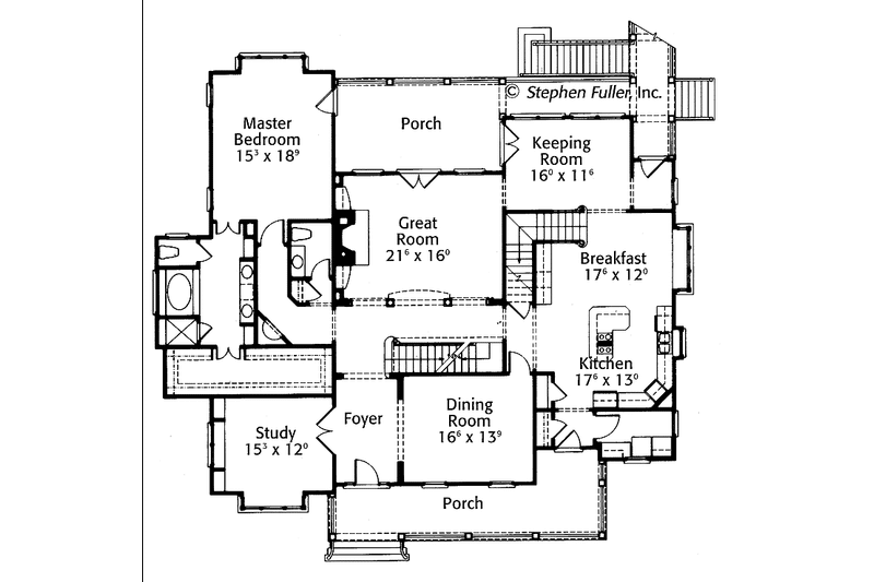 Home Plan - Floor Plan - Main Floor for Country House Plan #429-347 - 4 bed, 4.5 bath