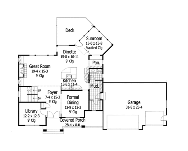 House Plan Design - Traditional Floor Plan - Main Floor Plan #51-1109