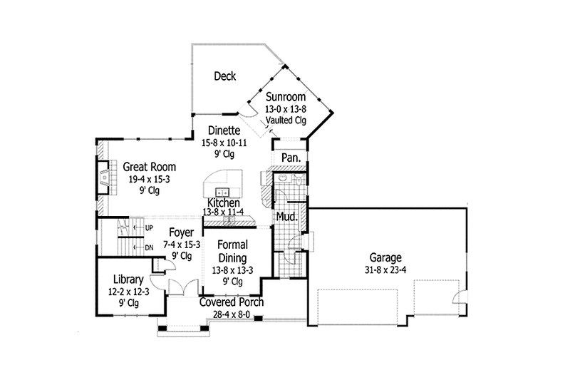 Home Plan - Floor Plan - Main Floor for Traditional House Plan #51-1109 - 4 bed, 2.5 bath