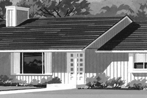 House Design - Exterior - Front Elevation for Prairie House Plan #320-1166 - 3 bed, 1.5 bath