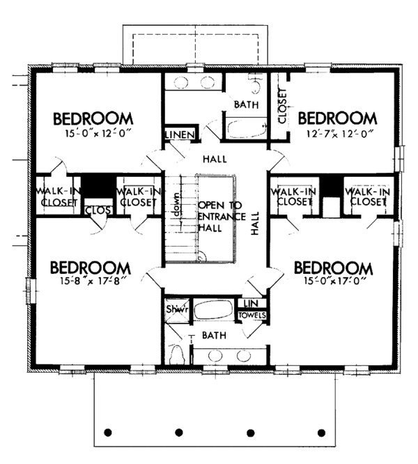 Home Plan - Classical Floor Plan - Upper Floor Plan #320-774