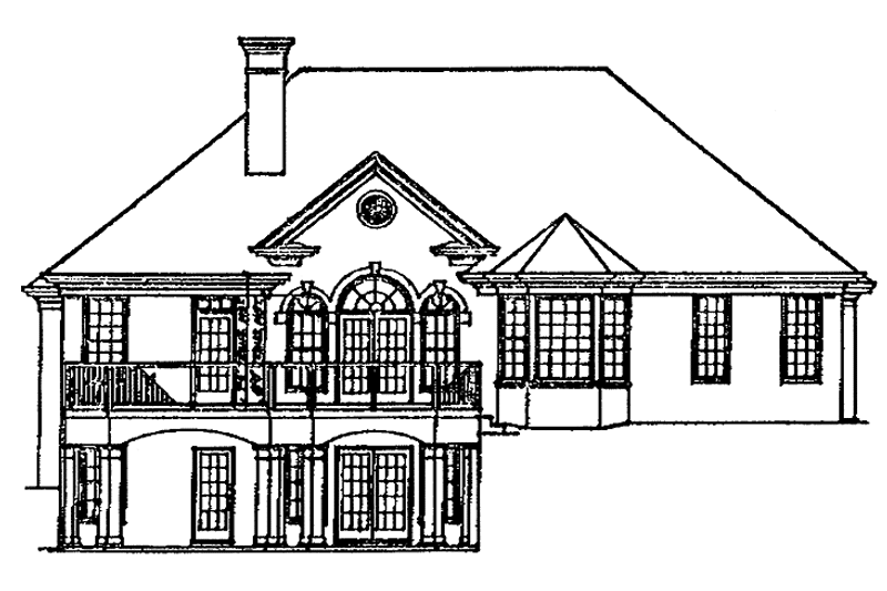 Home Plan - Exterior - Rear Elevation for Colonial House Plan #429-117 - 3 bed, 2.5 bath