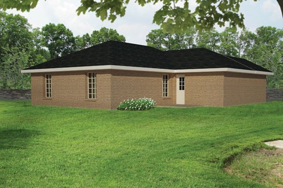 Exterior - Rear Elevation for Ranch House Plan #1061-28 - 3 bed, 2 bath