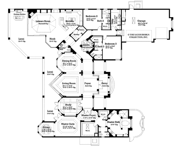 Mediterranean Floor Plan - Main Floor Plan #930-188