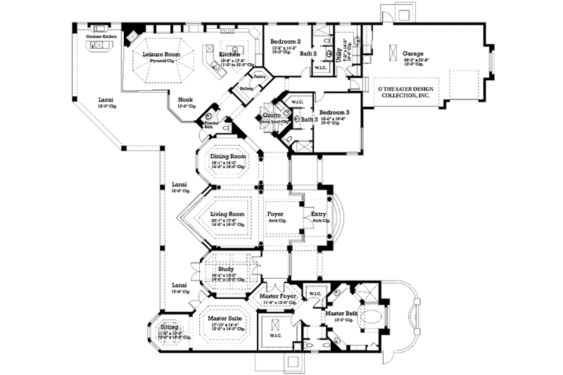 Dream House Plan - Floor Plan - Main Floor for Mediterranean House Plan #930-188 - 3 bed, 3.5 bath