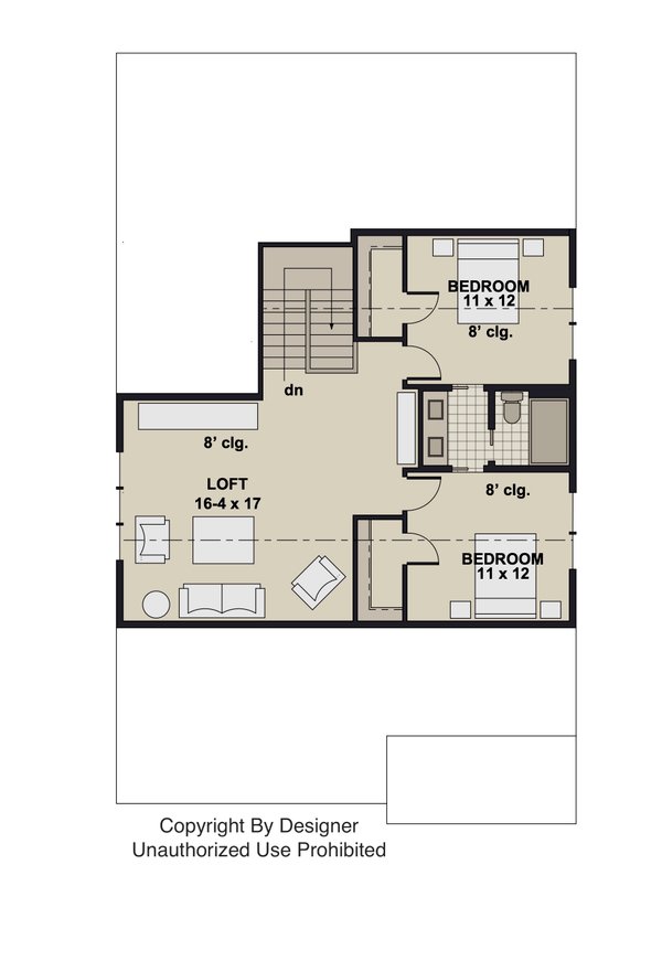 Architectural House Design - Floor Plan - Upper Floor for Traditional House Plan #51-1550 - 4 bed, 3 bath