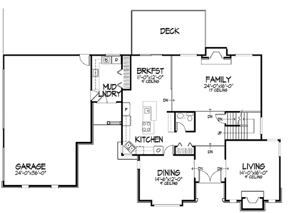 Architectural House Design - Traditional Floor Plan - Main Floor Plan #320-694