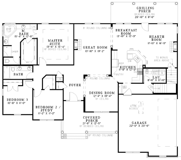 Dream House Plan - Country Floor Plan - Main Floor Plan #17-3020