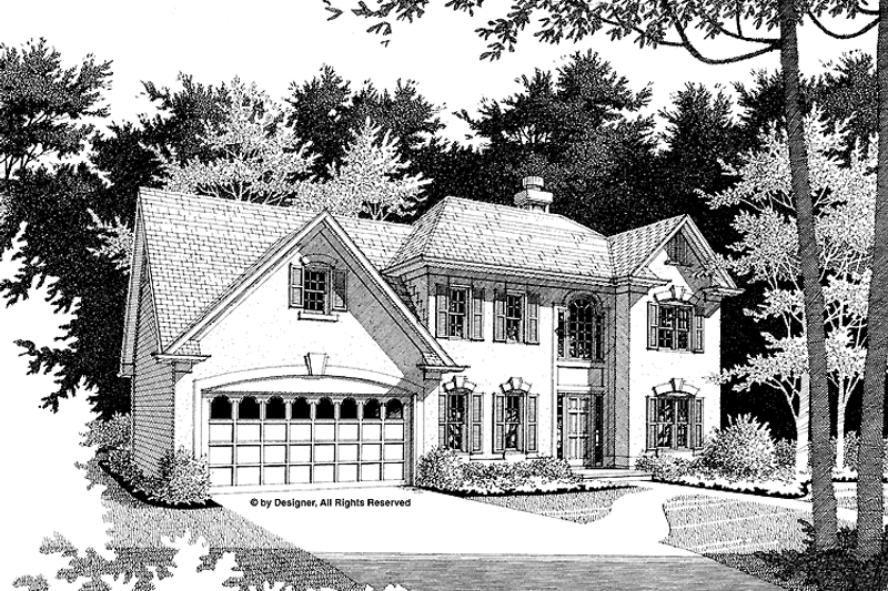 Architectural House Design - Exterior - Front Elevation 3 for Colonial House Plan #56-672 - 3 bed, 2.5 bath