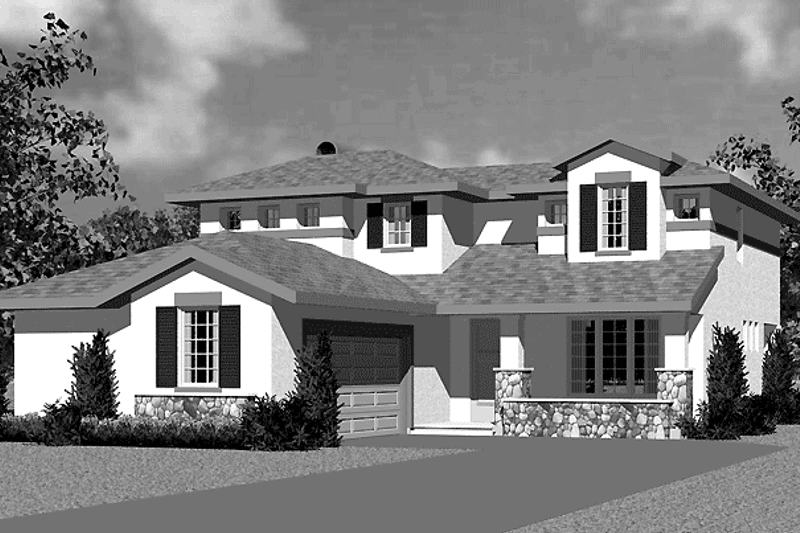 Dream House Plan - Exterior - Front Elevation for Prairie House Plan #72-1127 - 3 bed, 2.5 bath