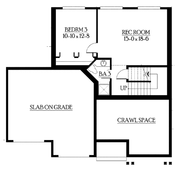 Home Plan - Prairie Floor Plan - Lower Floor Plan #132-262