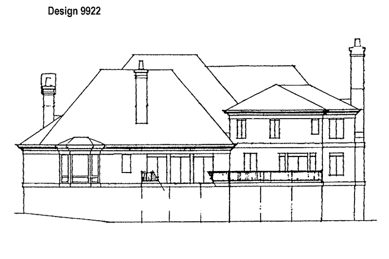 Home Plan - Exterior - Rear Elevation for Traditional House Plan #429-135 - 4 bed, 4.5 bath