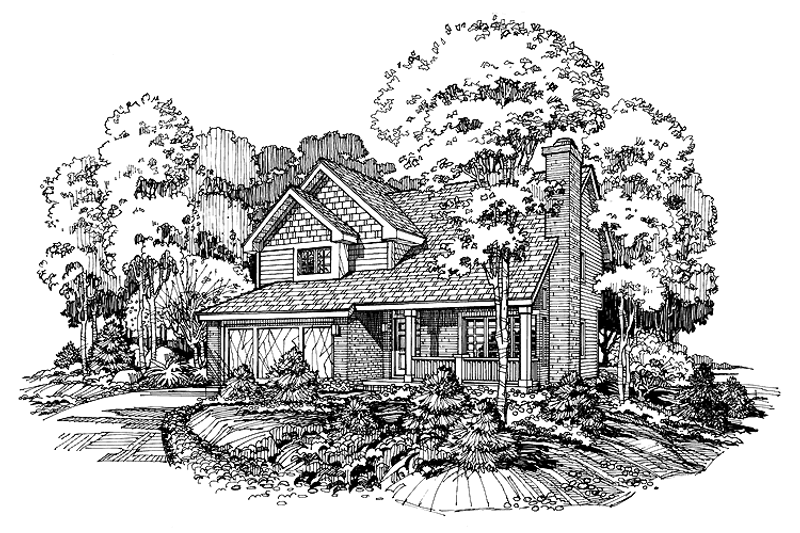 Architectural House Design - Country Exterior - Front Elevation Plan #320-728