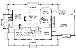 Floor Plan - Main Floor for Country House Plan #929-535 - 4 bed, 4 bath