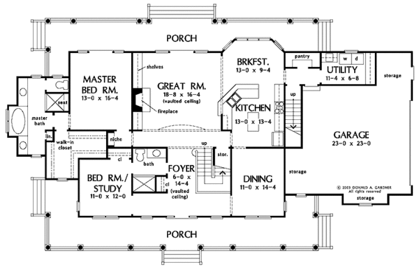 Country Floor Plan - Main Floor Plan #929-535