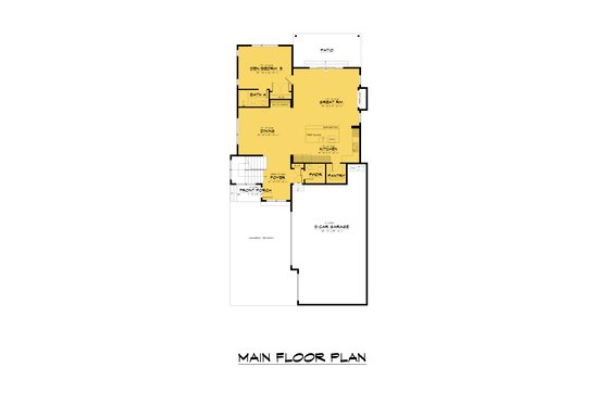 Floor Plan - Main Floor for Farmhouse House Plan #1066-249 - 5 bed, 4.5 bath