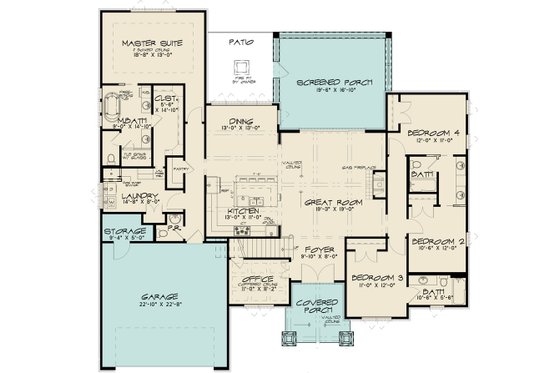 Floor Plan - Main Floor for European House Plan #923-283 - 4 bed, 3.5 bath