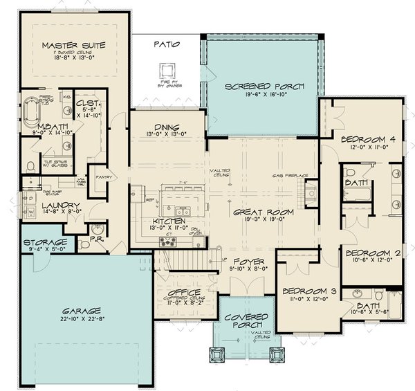 House Blueprint - European Floor Plan - Main Floor Plan #923-283