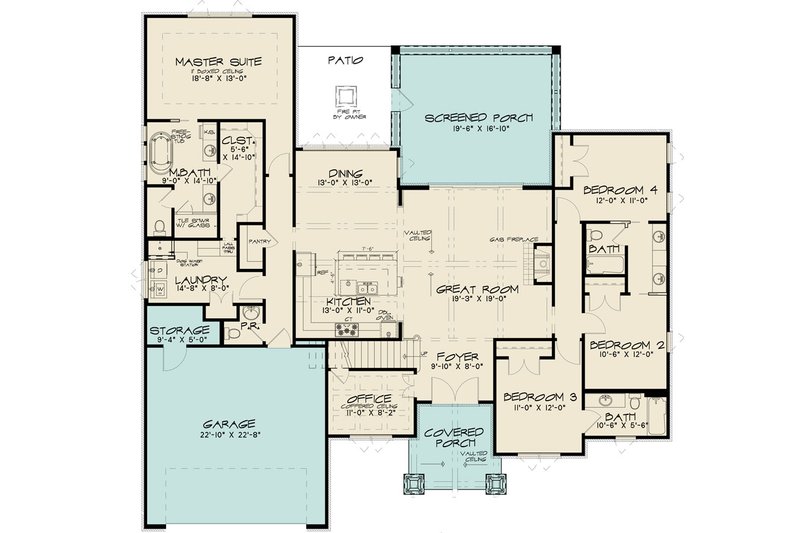 Home Plan - Floor Plan - Main Floor for European House Plan #923-283 - 4 bed, 3.5 bath