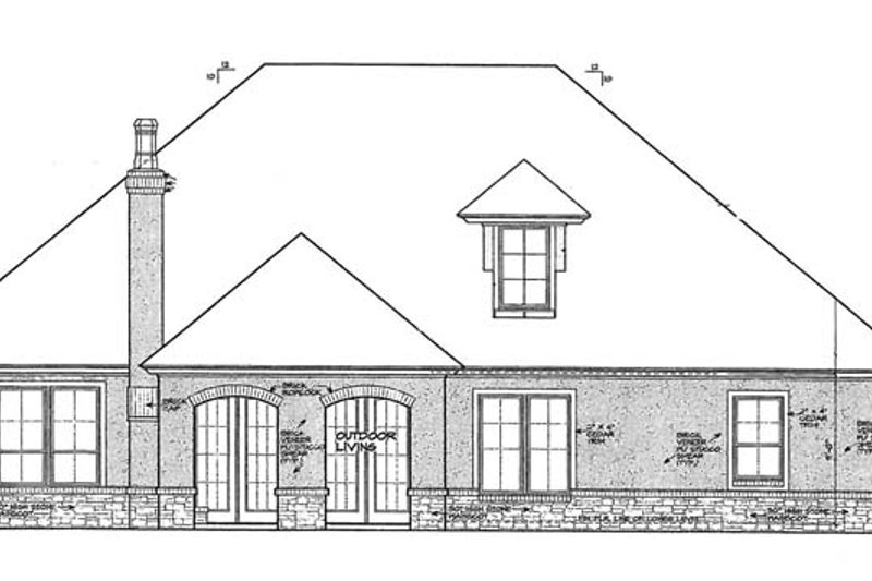 Dream House Plan - Exterior - Rear Elevation for European House Plan #310-1266 - 3 bed, 2.5 bath