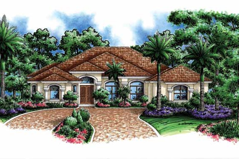 Home Plan - Mediterranean Exterior - Front Elevation Plan #1017-122
