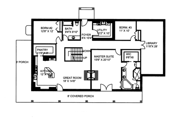 House Plan Design - Colonial Floor Plan - Main Floor Plan #117-845