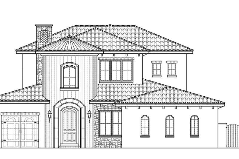 Home Plan - Exterior - Front Elevation 4 for Mediterranean House Plan #1019-2 - 4 bed, 4.5 bath