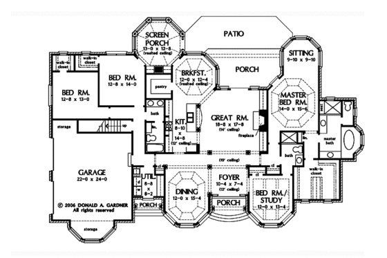 Floor Plan - Main Floor for European House Plan #929-877 - 4 bed, 3 bath