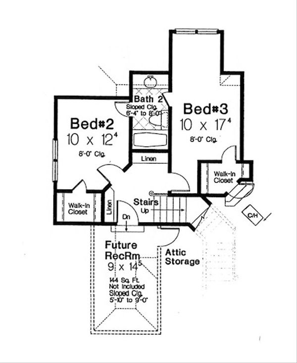 European Floor Plan - Upper Floor Plan #310-706