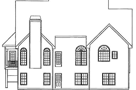 Exterior - Rear Elevation for Colonial House Plan #927-103 - 4 bed, 4 bath