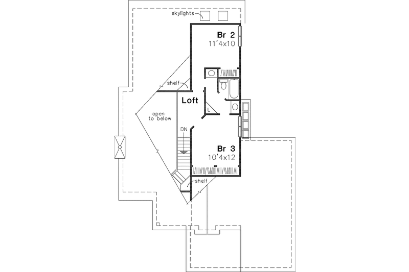 Home Plan - Floor Plan - Upper Floor for Craftsman House Plan #320-532 - 3 bed, 2.5 bath