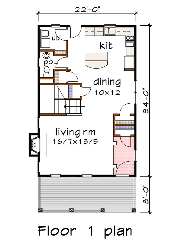 Architectural House Design - Bungalow Floor Plan - Main Floor Plan #79-261
