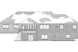 Exterior - Rear Elevation for Traditional House Plan #5-267 - 4 bed, 2.5 bath