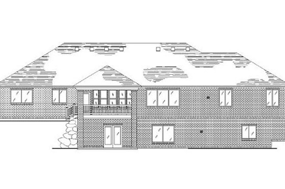 Exterior - Rear Elevation for Traditional House Plan #5-267 - 4 bed, 2.5 bath