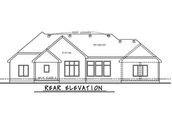 Exterior - Rear Elevation for Farmhouse House Plan #20-2632 - 3 bed, 2695 bath