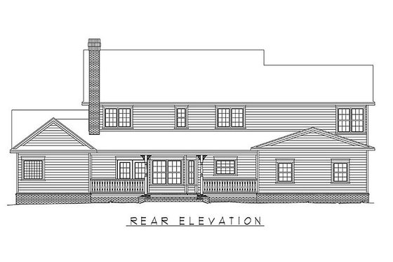 Exterior - Rear Elevation for Country House Plan #11-224 - 4 bed, 2.5 bath
