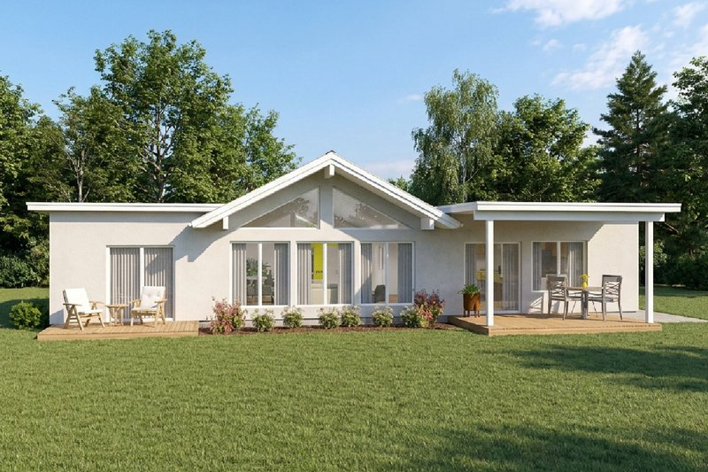 Architectural House Design - Exterior - Rear Elevation for Contemporary House Plan #126-308 - 4 bed, 2 bath