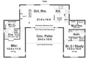 Contemporary Style House Plan - 2 Beds 2 Baths 1144 Sq/Ft Plan #126-249 