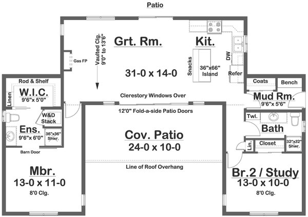 Contemporary Floor Plan - Main Floor Plan #126-249