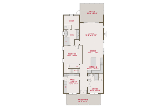 Floor Plan - Main Floor for Farmhouse House Plan #461-76 - 4 bed, 4 bath