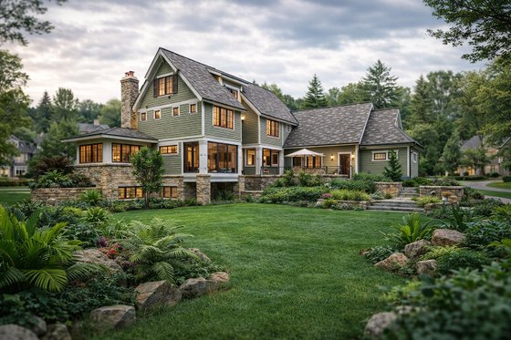 Exterior - Rear Elevation for Craftsman House Plan #928-19 - 4 bed, 3.5 bath