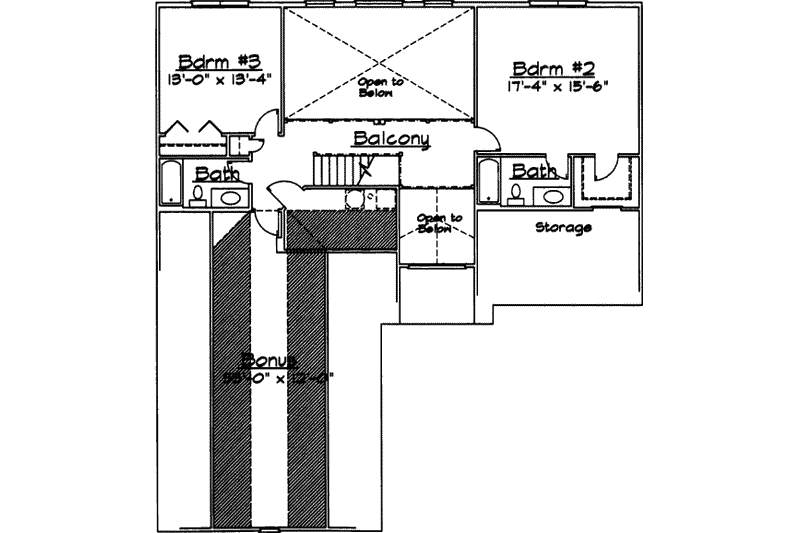 Architectural House Design - Floor Plan - Upper Floor for European House Plan #31-117 - 3 bed, 3.5 bath