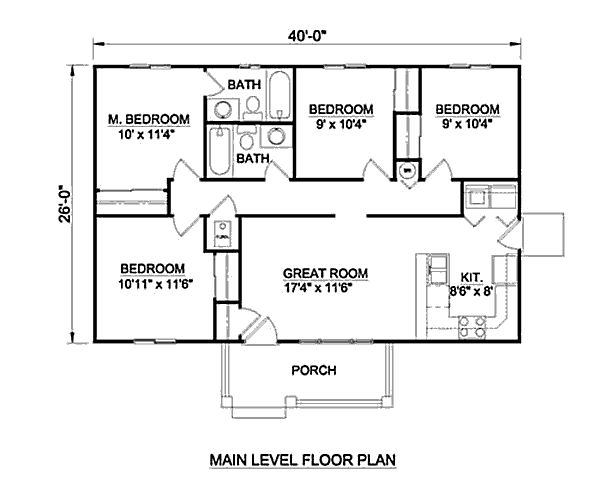 Ranch Floor Plan - Main Floor Plan #116-257