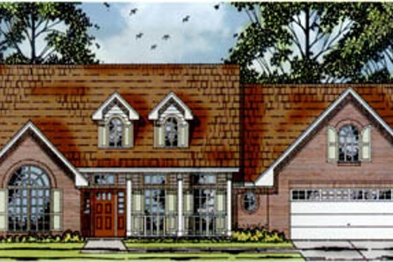 Exterior - Front Elevation for Traditional House Plan #42-258 - 4 bed, 2 bath