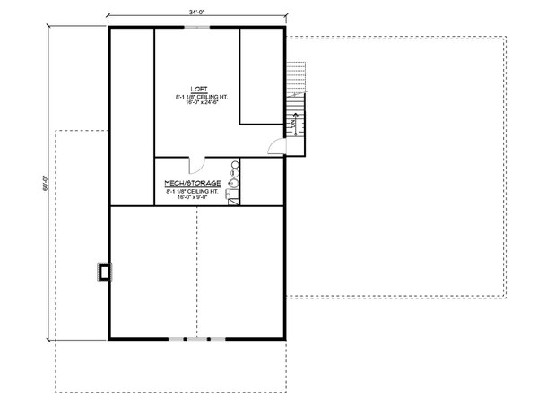House Blueprint - Barndominium Floor Plan - Upper Floor Plan #1064-148